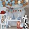 Cowboy 1st Birthday Decorations for Boys – Blue & Brown Sand Balloons, ‘My First Rodeo’ Banner, 40-Inch Number 1 Balloon, Hat & Boot Foil Balloons, Rodeo Party Decor Set